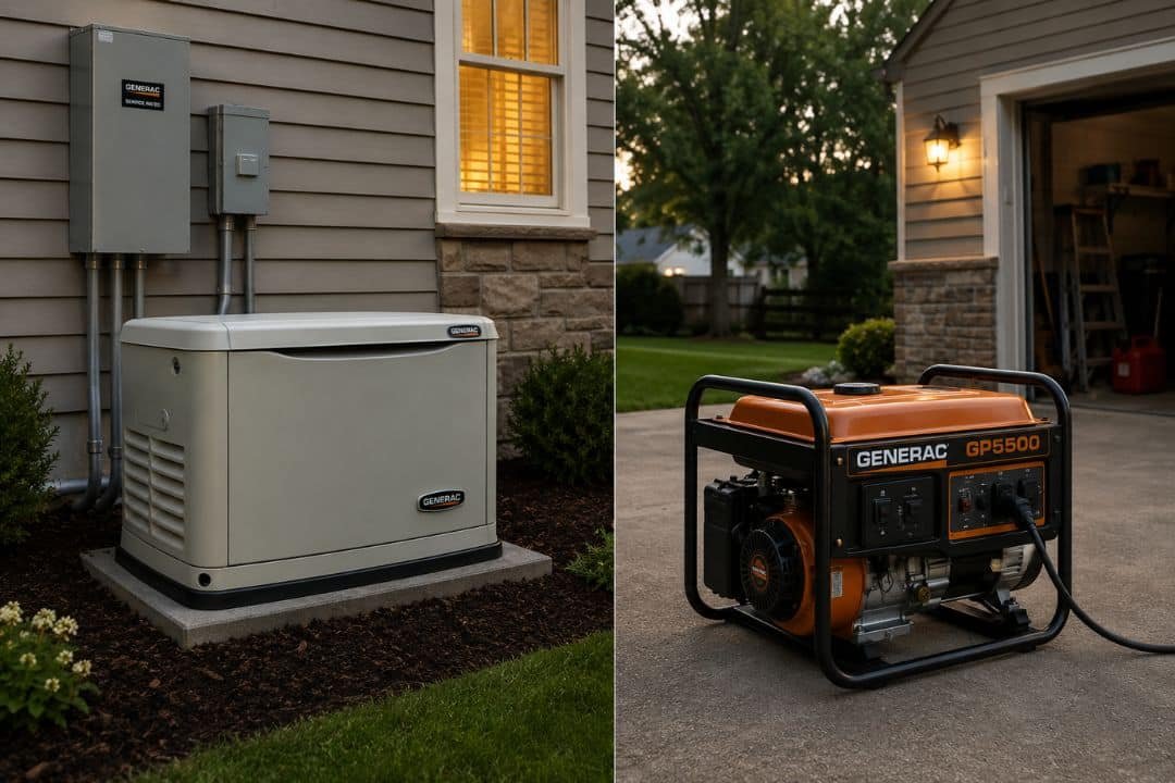standby vs portable generator which one fits your home